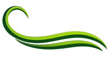 Green wave‑style ComeBeWell logo mark