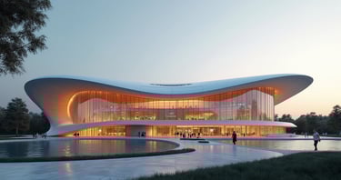Render de arquitectura generado con IA, mostrando un diseño moderno y detalles fotorrealistas