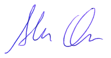 Assinatura manuscrita digital de Alan Ochotorena em azul.