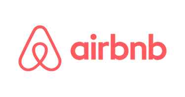 Official Airbnb logo featuring the pink Belo symbol and wordmark on a solid black background.