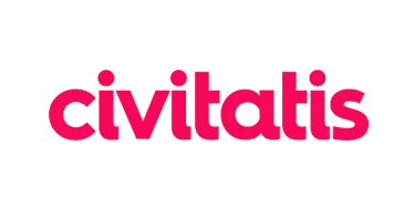 Official Civitatis logo in bright pink lowercase typography centered on a solid black background.