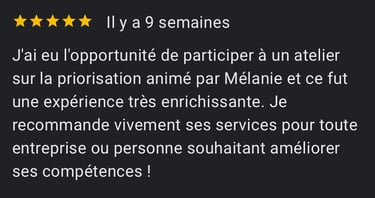 Atelier priorisation avec mélanie nardi