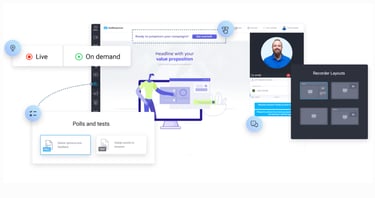 Image of webinar display with recording layouts