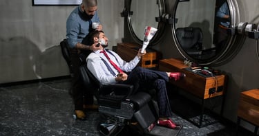 Fotografía de una barbería