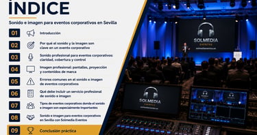 Índice del blog sobre sonido e imagen para eventos corporativos en Sevilla