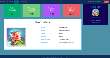 Inventory Management System - View User Page