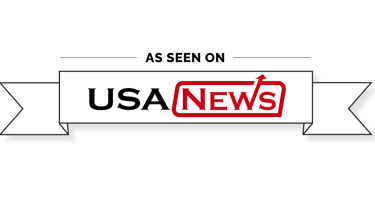 As seen on USA News badge on a white ribbon banner for media recognition and press features.