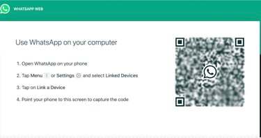 QR code do Whatapp Web para iniciar conversas pelo pc