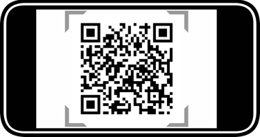 a qr coder on a black background