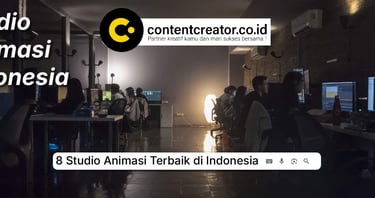 Animators working in a professional studio animasi Indonesia with multiple monitors and workstations.