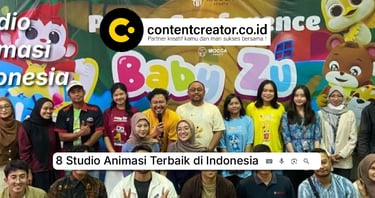 Team of professional animators at an Indonesian animation studio event for Baby Zu.