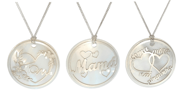 colgante día de la madre nácar y plata