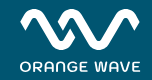 Orange Wave logo featuring a white wavy line symbol on a dark blue background.
