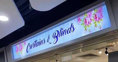 Store front and signboard of Curtains & Blinds Pte Ltd