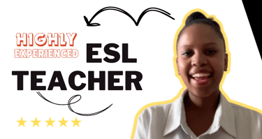 A thumbnail of Emmy - with the words 'highly experienced ESL Teacher' next to her.