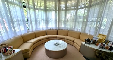 Round upholstery in a living room