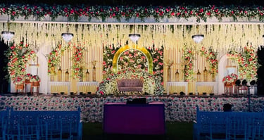 Elegant wedding decor at Omkar Garden Mangal Karyalaya, Kondhwa Pune