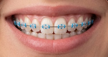 Tratamiento de ortodoncia estética realizado en la Clínica María Angélica Peña en Cali