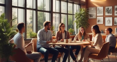 A hospital waiting area with multiple rows of brightly colored plastic chairs, including green, orange, red, and blue. The room has large windows allowing natural light to enter, and there is a reception or information desk to the right. Signage in the background indicates it's a children's hospital.