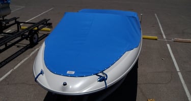 open bow snap down boat cover. Sunbrella fabric