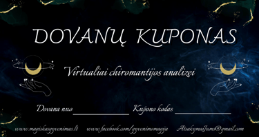 Chiromantijos dovanų kupono pvz.