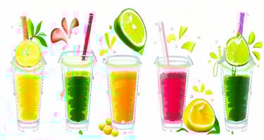 a variety of drinks in a variety of colors