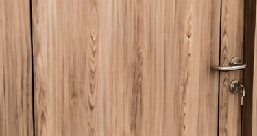 Pintu solid wood panel lapisan PVC Sheet