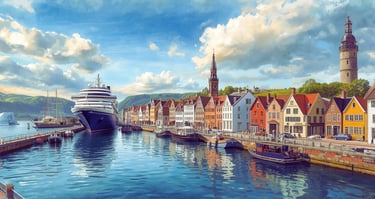Porto de cruzeiros em Reykjavik, Islândia, próximo ao centro da cidade
