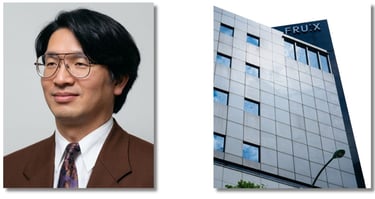 Esq: Responsável por Relações Públicas da St. Giga Sr. Matsuo, Dir: Edifício FRU:X