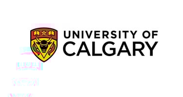 University of Calgary logo with a shield emblem and bull's head, symbolizing strength in global