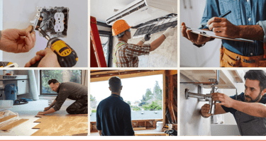 a man in a hard hat working on home repairs
