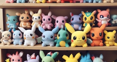 A cozy gaming setup featuring a retro console, controllers, and anime posters in the background.