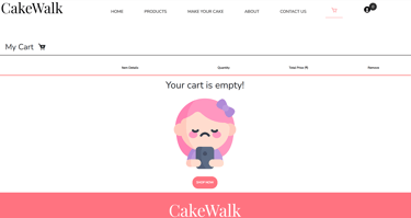 Cake Walk - Online Cake Shop System - Empty Cart Page
