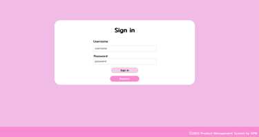 product-management-system-login-page