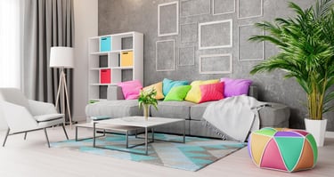 visuel 3d d'amémagement salon par chantiers express