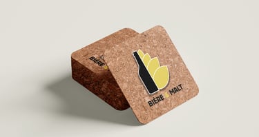 Logo Bière & Malt rendu sur dessous de verres 