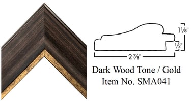 Dark Wood Tone / Gold Picture Frame Item No. SMA041