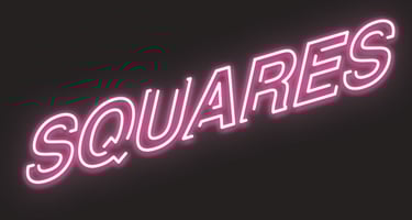 neon style bespoke logo for an online bakery. pink neon on black background