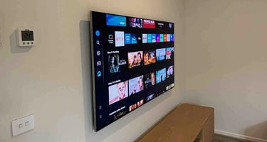 75 inch TV wall mount with premium hidden cable concealment service in South Kensington Melbourne.