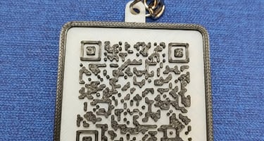 Custom 3d printed qr code keychain