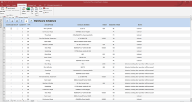Hardware Schedule in our software after importing from a MS Excel spreadsheet.