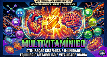 Multivitamínico completo com minerais quelatos: imunidade e vitalidade. Vida Performance.