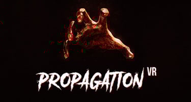 a hand reaching in the image of the horror VR video game Propagation VR