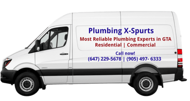 plumbing x-spurts van with company details and contact info