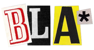 BLA uitgeknipte letters met voorwaarden-asterisk