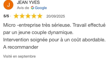 Avis google 5 étoiles clients m&m services pro nettoyage et vitres rouen 