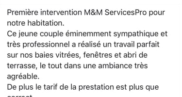 Avis google 5 étoiles clients m&m services pro nettoyage et vitres rouen 