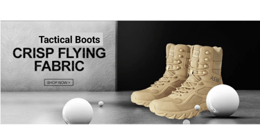 a pair of boots and a ball on a table