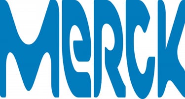 The blue Merck pharmaceutical company logo featuring stylized, wavy typography.