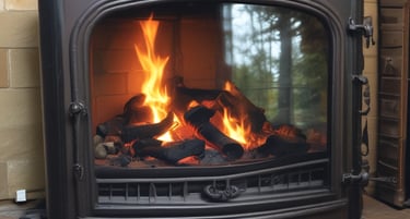 fragments de braise dans un foyer fermé